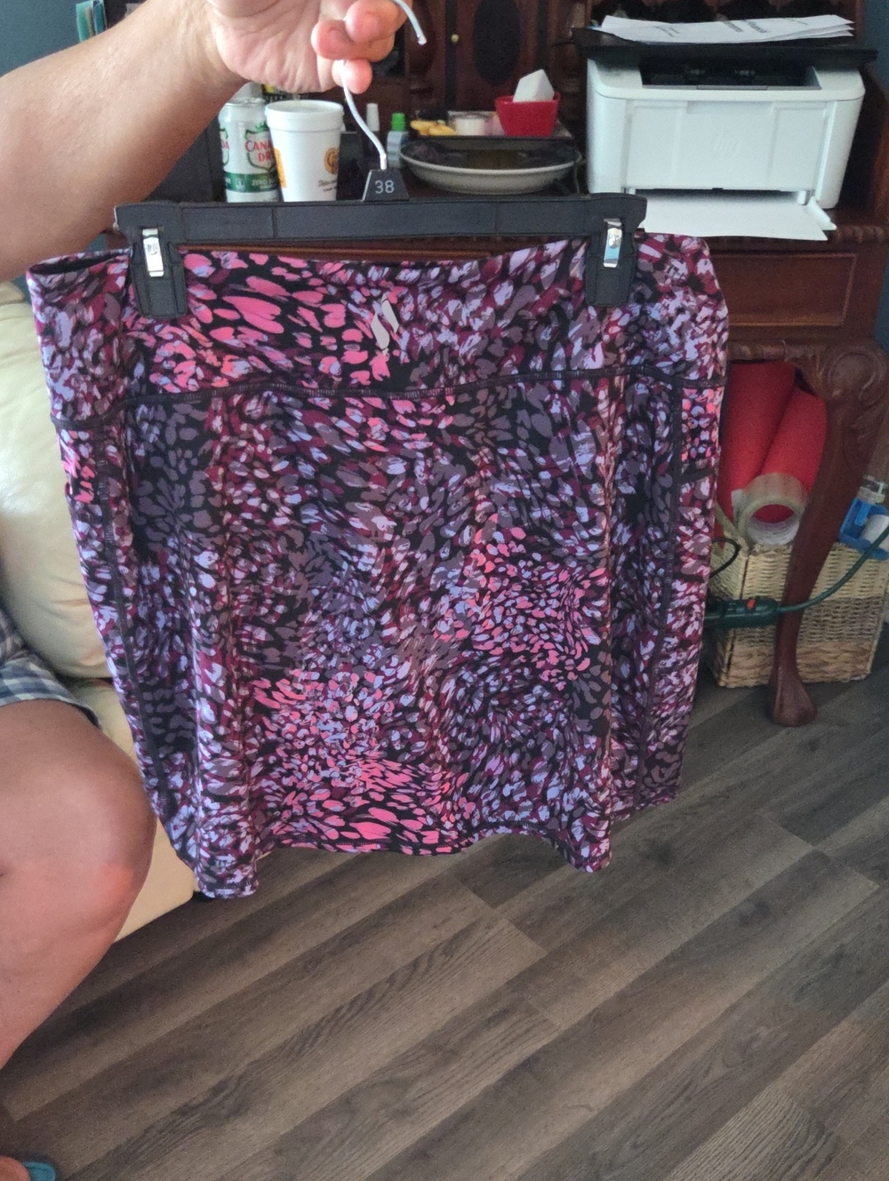 Skechers Pink and Purple Printed Mini Skirt
